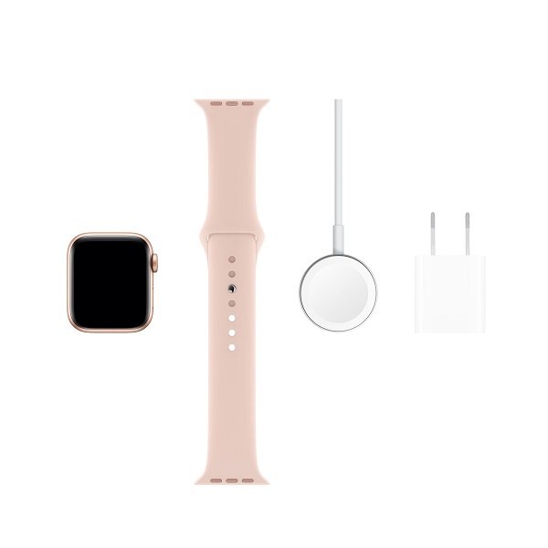Apple Watch Series 5 GPS + Cellular, 40mm Gold Aluminum Case with Pink Sand Sport Band