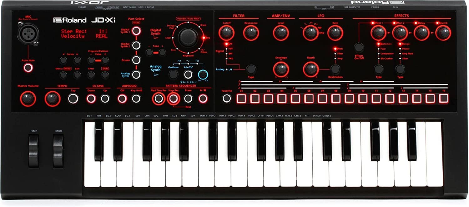 Roland JD-Xi Interactive Analog/Digital Crossover Synthesizer w/FREE Keyboard Stand