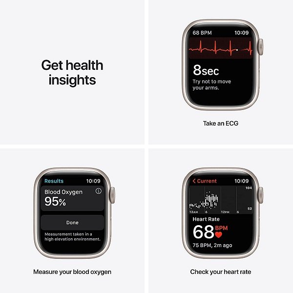 Apple Watch Series 7 [GPS + Cellular 45mm] Smart watch w/ Aluminum Case with  Fitness Tracker, Blood Oxygen & ECG Apps, Always-On Retina Display, Water Resistant