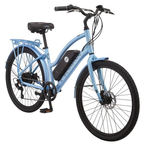 Schwinn - EC1 Electric Cruiser-Style Bicycle; 26-inch Wheels, 7 Speeds, Blue