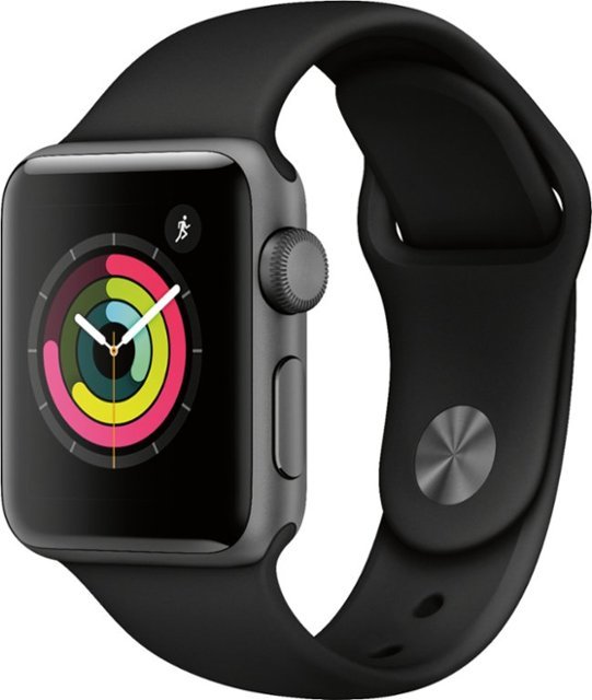 Apple Watch Series 3 (GPS) 38mm Space Gray Aluminum Case with Black Sport Band - Space Gray Aluminum